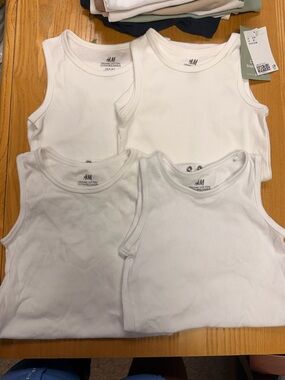 H&M Kids White Cotton bodysuits 3t boy girl 4-Pack